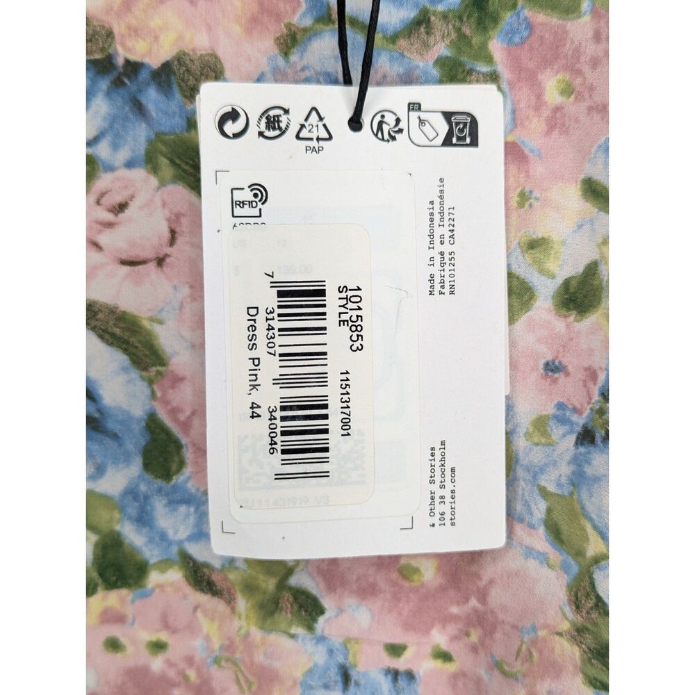 NWT & Other Stories Printed Side Slit Maxi Dress Size 12 Pastel Floral Cottage - Picture 14 of 14
